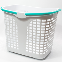 50L 대용량 빨래바구니 세탁바구니 빨래통, 손잡이 그린, 그린