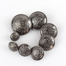 명품단추 수입 고급금속 단추 코트 바느질 12-30mm 레트로 할로우 구리 셔츠 생크 옷 장식 버클 액세서리, 01 B3-13-GunBlack_01 12mm