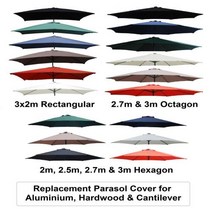 2m 25m 27m 3m 3x2m 교체용 패브릭 정원 파라솔 캐노피 커버 6 또는 8, black+3M 8 arm