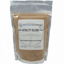 Myriad Mycology 바이탈리티 블렌드 - 버섯 파우더 147.4g 또는 150g. 10 약용 파우더. 사자 갈기 동충 칠면조 꼬리 레이시 차가 마이타케 표고버섯, 16.0온스(1팩)