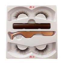 깜빡 붙이는 자석 속눈썹 속눈섭 자기 속눈썹 12 쌍 3d 자석 아이 라이너 자연 거짓, zc-2와 zc-3 ​​혼합