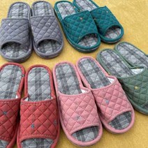 푹신푹신한 3중쿠션 실내화, D.블루체크(남)