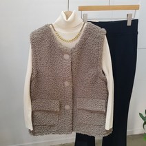 상상그이상 데일리 포켓 뽀글이 양털 조끼