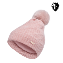 블랙야크 [ BLACK YAK ] 이월 !! 앙고라 혼방사를 사용한 여성용 방울(페이크퍼) 비니 앙고라폼비니 PI, PINK