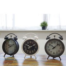 빈티지 인테리어 녹슨 철제 탁상시계 선반 입학선물, 종류_화이트
