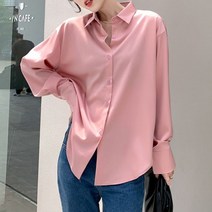 코발트 블루 셔츠 파란색 블라우스 남방 난방 의류 럭셔리 실크 빈티지 오피스 레이디 쉬어 탑 드레스 오버셔츠