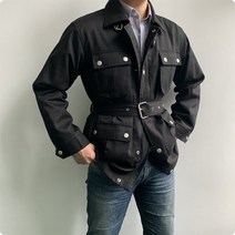 남자 캐주얼 간절기 야상 사파리 벨트 필드자켓