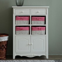 비올레 라탄 8단 서랍장 크림화이트