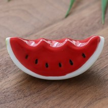 일본 캐릭터 수저 젓가락 받침대, 빨간 수박, 1개