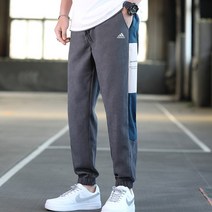 남자츄바지 할인점 아시다스 위 남성 가을 캐쥬얼 와이드 루즈핏 트렌드 조거 긴바지 2591618047, L 그레이