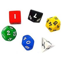 에듀카코리아 미니 다면체 주사위 6종, 혼합 색상