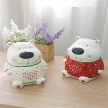 D15 하트 곰돌이 저금통, 레드