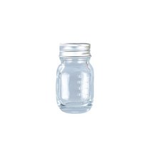 GHSHOP 유리제 화학 시약 병 30 ml 수용량 명확한 표본 단지 액체를 위한 과학적인 그릇 나사 모자, 은빛 뚜껑, 3.9cmx6.9cm, 유리