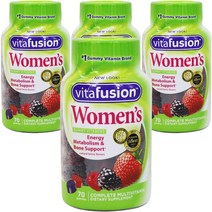 비타퓨전 우먼스 컴플리트 멀티비타민 에너지 메타볼리즘 & 본 서포트 내추럴 베리 구미, 70개입, 4개