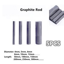 알루미늄용접봉 검은 탄소 막대 흑연 전극 실린더 바 5 개 산업용 고온 전도성, 11 25mm_06 Length 300mm