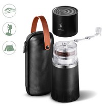 커피 그라인더 분쇄기 휴대용 메이커 여행 머그 푸어 오버 포트 올인원 필터 포함 콜드 브루 아메리카노 에스프레소 수동 카페테