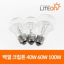 백열등 클립톤 크립톤 백열전구 100W, 9874.전구색(노란빛), 라이톤 백열 크립톤 100W 투명