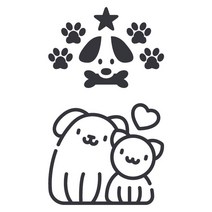 오피스왕국 강아지 그래픽 스티커 DOG5, 다크그레이