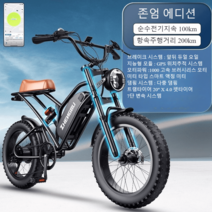 전기자전거 전동 이륜차 국토종주용 서스펜션 풀샥 출퇴근 배달 PAS 산악용 1000W, 존엄 모터파워1000 액정미터 항속 200km, 48V, 25AH