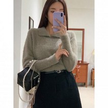 솔리드 하프 지퍼 퍼지 스웨터 185820