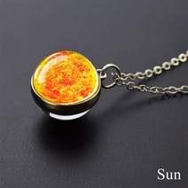 태양계 행성 목걸이 달 지구 목성 해왕성 화성 금성 수은 유리 볼 펜던트 패션 크리스마스 선물, [02] planet 2, 02 planet 2, 한개옵션1