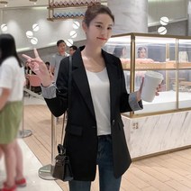 꽃소담 여성 봄가을 데일리 배색 정장 자켓 QQA1521