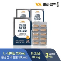 [비타민마을] 미국직수입 3중기능성 테아닌+홍경천추출물+마그네슘 스트레스바이바이 L엘 테아, 상세 설명 참조, 상세 설명 참조