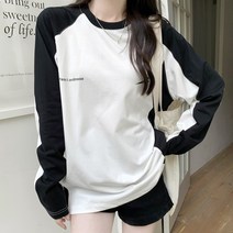 메이킹유 스트릿 배색 나그랑 긴팔 티셔츠 스포