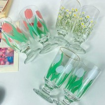 골드라인 고블렛 플라워 유리컵, 골드라인-레드튤립, 본상품선택