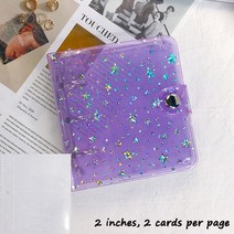 저무리 미니앨범 20매 사진 123인치 사진 보관 가방 포켓 루스리프 폴라로이드 id chasing stars 사진 수집 책, purple stars 2inch