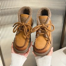 MOON 여성 스노우 부츠 기모 통굽 앵클부츠1-3cm 126