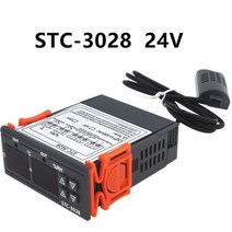 온도제어기 조리용 듀얼 디지털 온도 조절기 STC-3008 STC-3028 온도계 습도계 12V 24V 220V, CHINA, STC-3028 24V, 1개