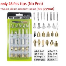 우드버닝기 펜 인두 아트 목공 카빙 전기 조각 키트 나무 굽기 도구 공예 세트, 60W+K Only Nozzles+EU