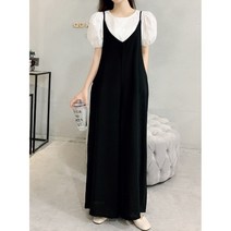 끈나시 점프슈트 통치마바지