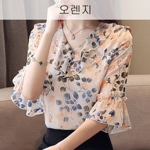 뉴타임인터내셔널 꽃무늬 블라우스 반팔 여성복 봄옷 설봄옷 신상품 조와상의 서구적인 멋쟁이 XZ37 A25+사은품증정