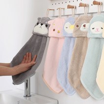 극세사 고리핸드타올 주방핸드타올 미니수건 인형 어린이집, 01. 블루냥이, 1개