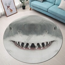 멍석 타로 만다라 원형 북유럽 러그 러브 샤크 프리미엄 라운드 3D 프린트 미끄럼 방지 매트 다이닝 거실 소프트 침실 카펫, 80cm, 5