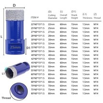 드릴 비트 연마기 M14 앵글 그라인더 22-80mm 소결 코어 비트 다이아몬드 구멍 톱 드릴 대리석 화강암 벽, 02 75x15_12 80mm