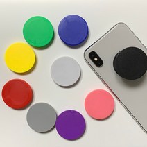 달빛마켓 무지 동그라미 스마트그립 톡거치대, 1개, 화이트