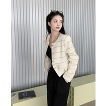 라운드 화이트 스프라이트 트위드 자켓