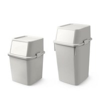 2단 적재형 재활용 휴지통 쓰레기 분리수거함 2P 사무실 공공기관 쓰레기통, 휴지통 (40L 화이트1p 블랙1p)