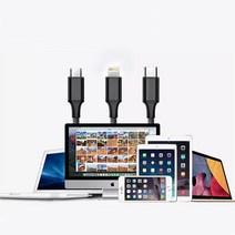 가엔가 3IN1 멀티 젠더 5핀 C타입 아이폰 호환 충전 케이블, 화이트-MEBI02