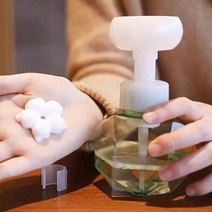 꽃모양 버블 메이커 클랜징 폼 핸드 워시 소분 용기 선물용 부드러운 거품 만들기 펌프형, 핑크