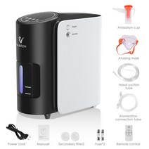 Varon 휴대용 1L-7L 분무 저소음 고순도 산소 기계 유량 조절 가능 90% ± 3% EU 재고 있음, 01 JY-101W_01 미국 플러그