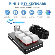 매크로키보드 한손 미니 블루투스 사용자 정의 키 노브 프로그래밍 기계 핫 스왑 키패드 게임, 없음, 없음, 4.White Bluetooth