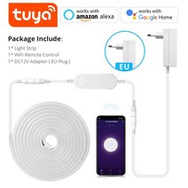 씽크대조명 책상조명 RGB LED 언더 캐비닛 조명 원격 제어 스트립 램프 투야 스마트 라이프 와이파이 주, 05 White EU Plug Set_01 1M