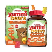 멀티비타민 Yummi Bears Digestive Health Natural Fiber Supplement Gummy Vitamins for Kids 60 Count (Pack, Vitamin C, 60 Count (Pack of 1)