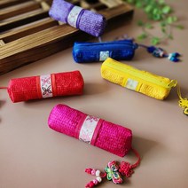 한국민예 도장지갑 전통 띠 무늬 파우치 외국인선물 답례품, 파랑