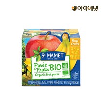 [아이배냇] [명품]유기농 생과일 퓨레 쌩마멧 3종 6팩 총12개 과일퓨레, 1세트, S279쌩마멧(사과 바나나 6개)