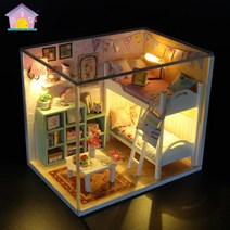 Hoomeda M020 2층 침대 자취방 커버 포함 / DIY 미니어쳐 룸 만들기 키트